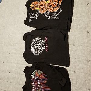 Set of 3 black long sleeve girls shirts